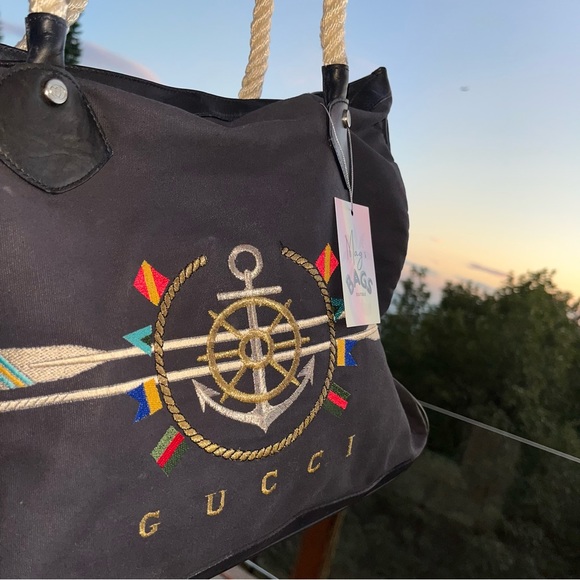 โ๏ธ Gucci: Rope Embroidered Yacht Club Anchor Cruise Tote Bag - Picture 7 of 17